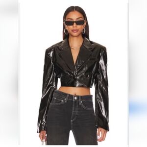 AFRM Petra PU Leather Jacket NWT
